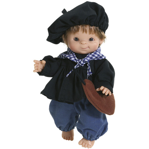Кукла-пупс Олентцеро в баскском костюме, 21 см