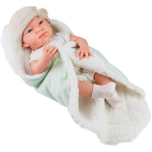 Кукла-мальчик Бэби с одеяльцем, салатовый, 36 см