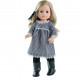 Кукла Soy Tu Эмма в клетчатом платье с кружевом, 42 см
