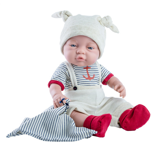 Кукла Бэби мальчик с полосатым полотенчиком, 45 см