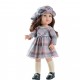 Клетчатое платье с кепи и чулками для куклы 42 см