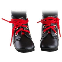 Ботинки черные с красными шнурками, для кукол 32 см
