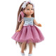 Кукла Джудит в серо-розовом платье с цветочным венком, 21 см