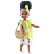 Кукла Ноа в желтом платье в горошек с соломенной сумочкой, 21 см