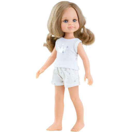 Кукла Клео, русая с локонами, в пижаме, 32 см