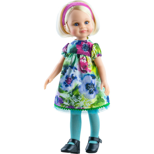 Цветочное платье, колготки и повязка для кукол 32 см