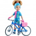 Велосипедный костюм с розовыми вставками для кукол 32 см