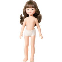 Кукла Мали, шатенка с локонами и челкой, без одежды, 32 см