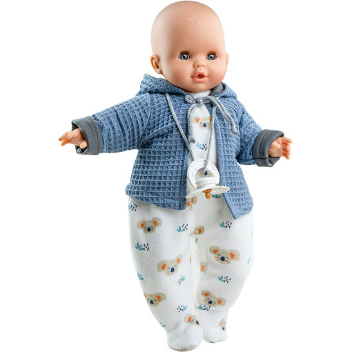Кукла Алекс в белых ползунках и синей кофточке, 36 см, озвученная