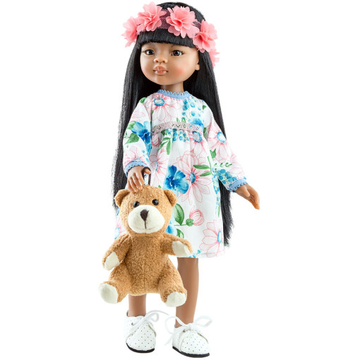 Платье и венок из цветов для кукол 32 см