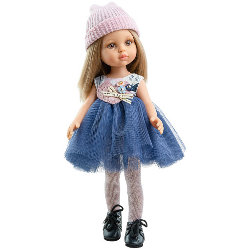 Платье с пышной юбкой, шапочка и колготки для кукол 32 см