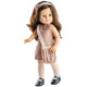Розовое платье, сумочка, ободок и колготки для кукол 42 см