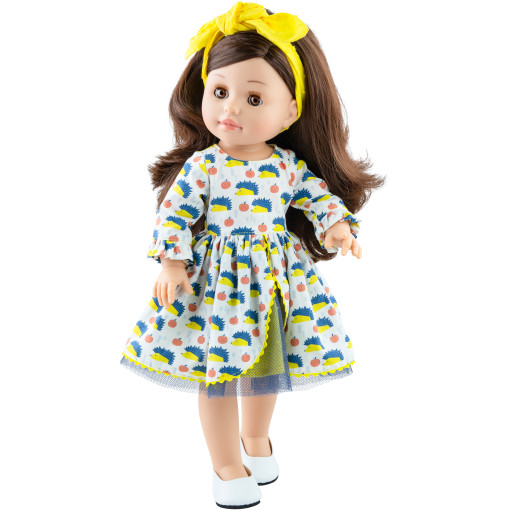 Кукла Soy Tu Эмили в платье с ежиками, 42 см