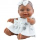 Кукла-пупс Биби в белом платье с бантиком, 22 см, мулатка
