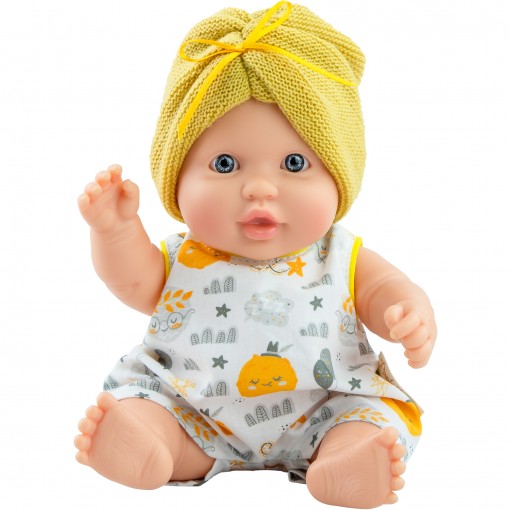 Кукла-пупс Грета в желтом тюрбане, 22 см