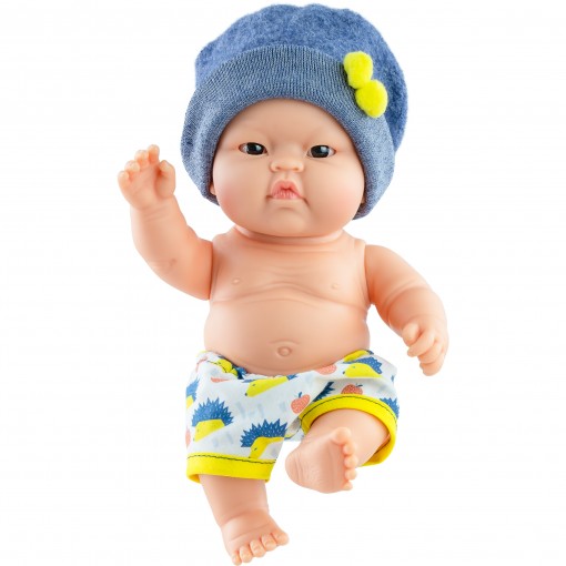 Кукла-пупс Лукас в синей шапочке, 22 см, азиат
