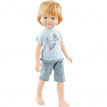 Кукла Дарио в пижаме с динозавром, 32 см