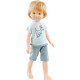 Кукла Дарио блондин, в пижаме с динозавром, 32 см