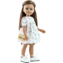 Цветочное платье и розовая сумка-шоппер для кукол 32 см