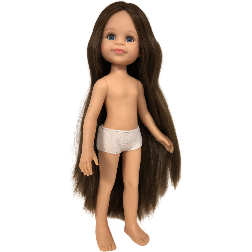 Кукла Клео, шатенка с длинными волосами, без одежды, 32 см