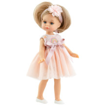 Кукла Ракель в воздушном платье и повязке с цветком, 21 см