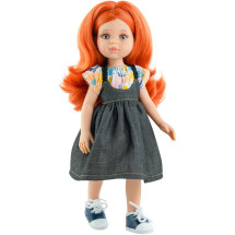 Кукла Марибель в джинсовом сарафане, 32 см