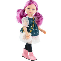Кукла Росела в платье со звездами и с пушистой сумочкой, 32 см