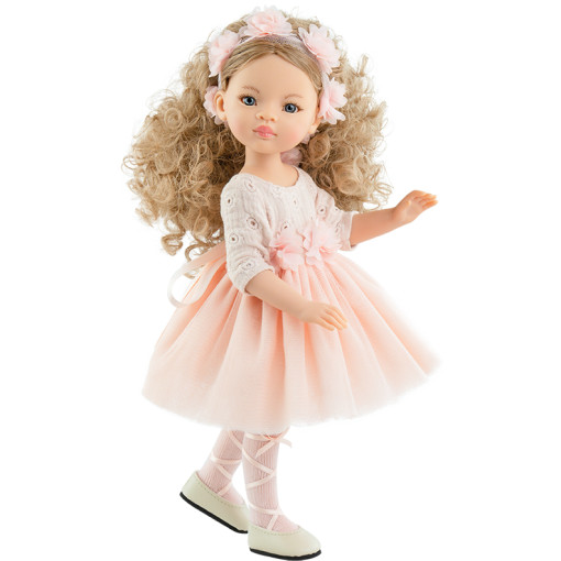 Кукла Ребека в балетном платье и повязке с цветами, 32 см, шарнирная