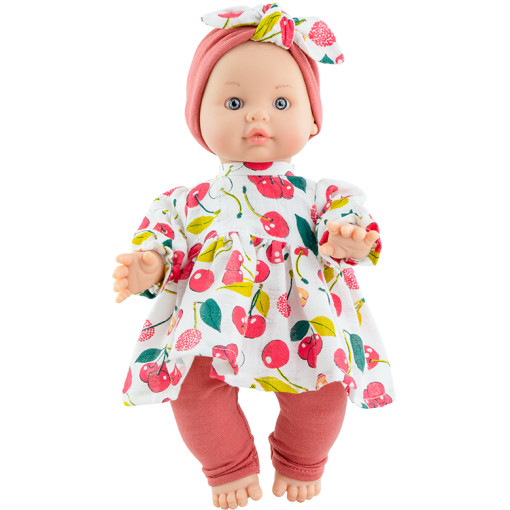 Кукла Andy Primavera Суси в платье с вишнями и повязке с бантом, 32 см