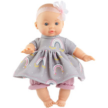 Кукла Andy Primavera Лидия в сером платье и с повязкой-лентой, 32 см