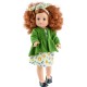 Зеленый жакет, цветочное платье и повязка для волос для кукол 42 см