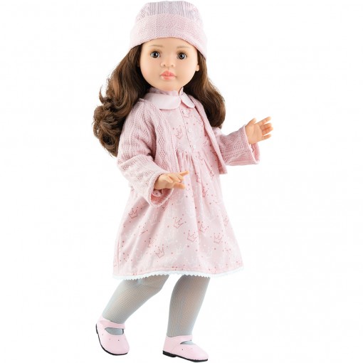 Розовое платье, жакет, шапочка и колготки для шарнирных кукол 60 см
