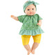 Зеленое платье, желтые шортики и повязка на голову для пупсов Ману, 36 см