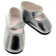 Туфли серебряные с застежкой, для кукол 36 см