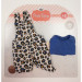 Леопардовый комбинезон и голубая футболка для кукол 32 см