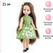Кукла Эстела в зеленом платье с заколкой-цветком, 21 см