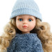 Кукла Карла в синей пушистой кофточке и голубой шапке, 32 см