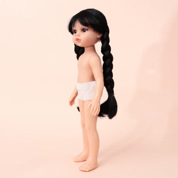 Кукла Карина Wednesday, с двумя косами, без одежды, 32 см