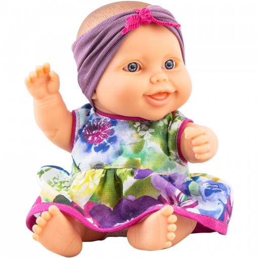 Кукла-пупс Биби в платье и фиолетовой повязке, 22 см, в коробке