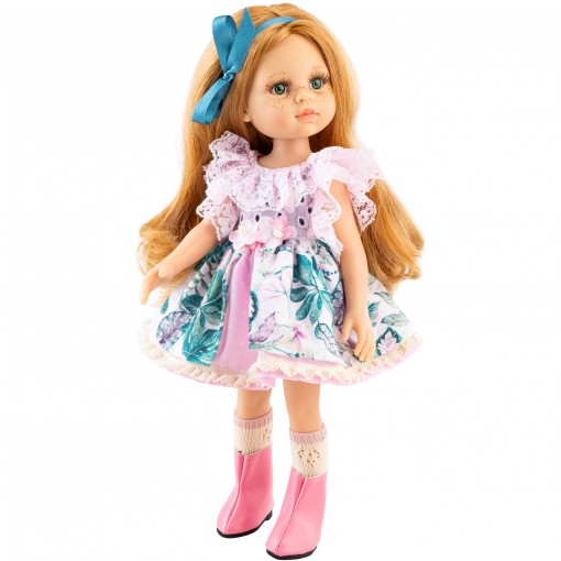 Кукла Ноэлия в платье с кружевным воротником, 32 см