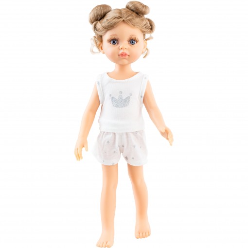 Кукла Валерия русая, с прической «рожки», 32 см, в пижаме