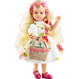 Платье с цветами, венок и сумочка для шарнирных кукол 32 см