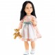 Розовое платье с передником и носочки для шарнирных кукол 60 см