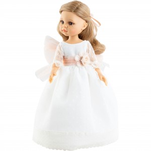 Праздничное белое платье для кукол 32 см